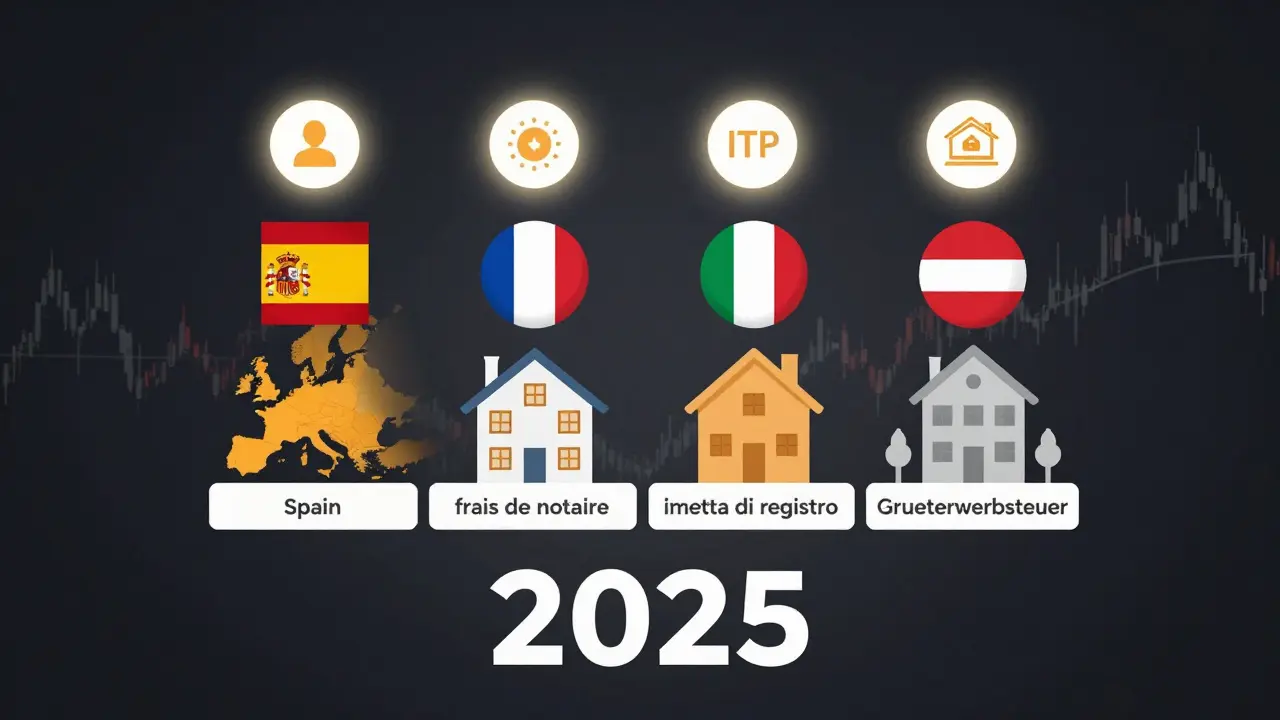 Vergleich der Immobiliensteuern in Spanien, Frankreich, Italien und Österreich 2025