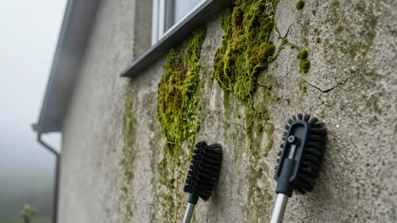Fassade grün verfärbt: So entfernen Sie Algenbefall dauerhaft