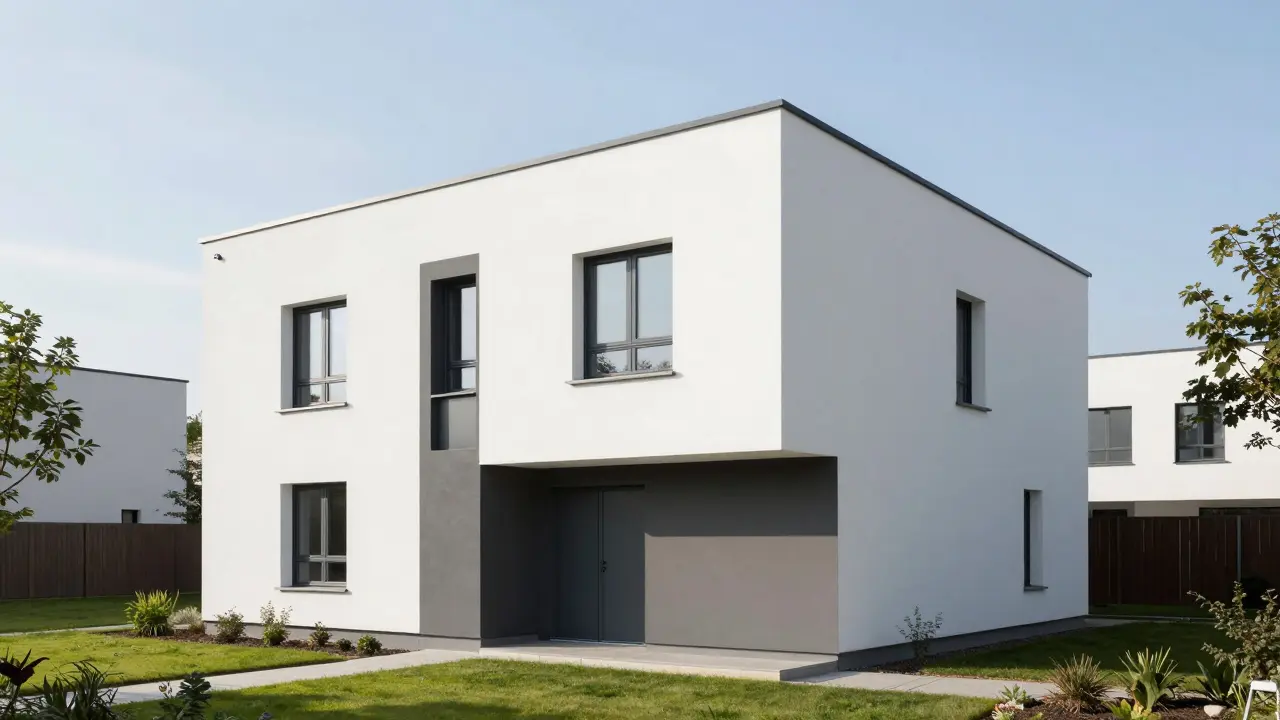 Fassade zweifarbig gestalten: Ideen, Farbkombinationen und Tipps für den Probeanstrich