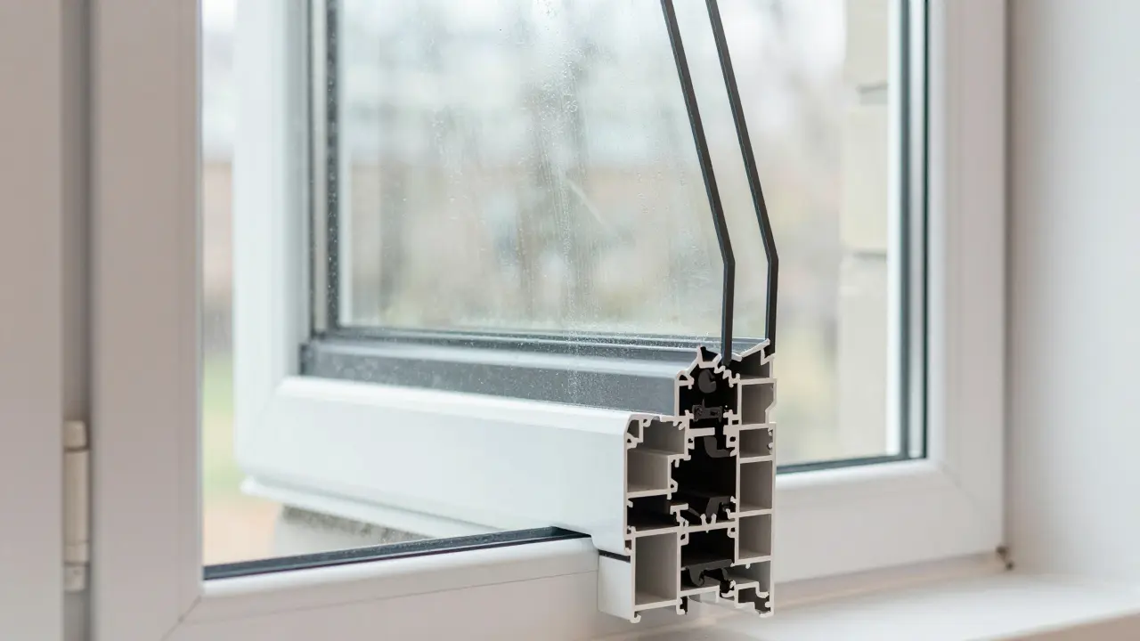 Moderne Dreifachverglasung eines Fensters ohne Kondenswasser