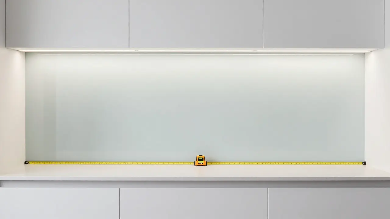 Moderne Küche mit vorbereiteter Wand für nahtlose Rückwandmontage